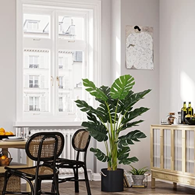 Product: VIAGDO Artificial [Monstera] Deliciosa [Plant] 4ft Tall 15 Decorative Split Leaves, Faux Swiss Cheese [Plant] Fake Tropical [Monstera] Palm Tree for Home Office Room Store Garden Floor Decor