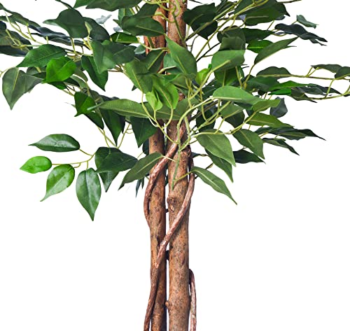 Product: HAIHONG Artificial Ficus Tree 5FT Faux Silk Plants with Sturdy Plastic Nursery Pot,Fake Ficus Trees for Home Office Farmhouse Indoor Outdoor Decor Perfect Housewarming Gift (5FT-1Pack)