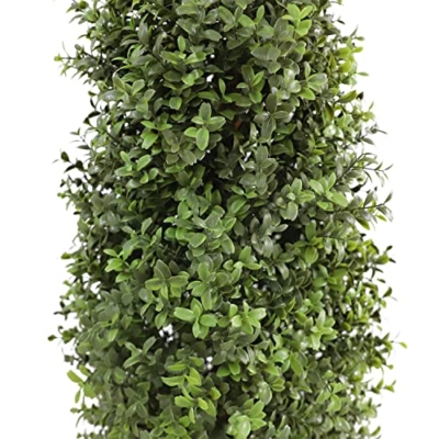 Silky Flower Store 30 Inch Artificial Boxwood Topiary, Outdoor Ready Faux Potted Shrubs, 2 Piece Set, 30in 9 9 Product: 30" Tall Artificial Boxwood Topiary, 2 Pcs Outdoor Ready Artificial Boxwood Topiaries Trees, Natural Looking Fake Potted Shrubs