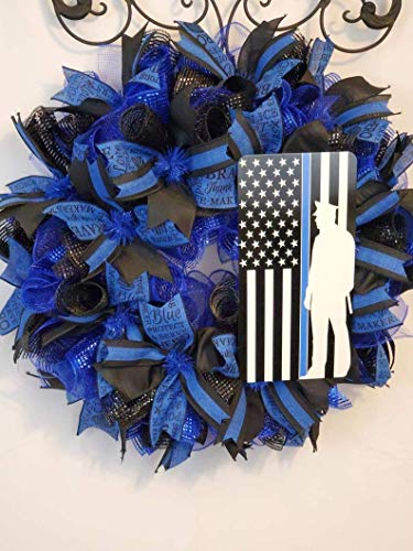 Silky Flower Store Police Support Wreath, Law Enforcement Tribute Wreath, Police Appreciation Decor, 40cm 3 3 Product: Police Support Wreath,Law enforcement wreath