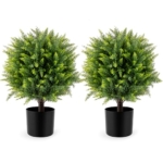 Product: Artificial Topiary Ball Tree 21" Tall - UV Resistant Faux Bush for Outdoor & Indoor Decor | Easy Care, No Assembly Required | Perfect for Porch, Garden, Living Room(Set of 2)