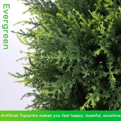 Silky Flower Store Artificial Cedar Topiary Trees, Faux Cypress Potted Trees, Set of 2, Indoor Outdoor Decor, 3FT 8 8 Product: Bohetai Artificial Cedar Topiary Trees 3FT Potted Fake Cypress Trees Faux Evergreen Plants for Home Porch Garden Decor Set of 2