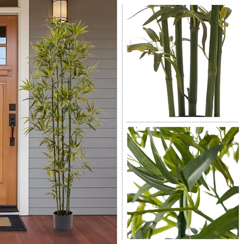 Product: Artificial Bamboo Tree - 6FT Fake Plant with Adjustable Leaves and Pot - Faux Plants Indoor for Home, Restaurant, or Office Décor by Pure Garden