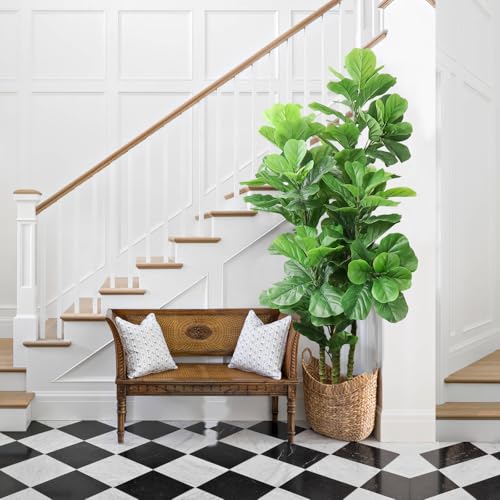Product: ROOMTEC 6ft Artificial Fiddle Leaf Fig Tree in Pot Faux Fiddle Leaf Fig Tree Large Artificial Tree for Indoor Outdoor House Living Room Office Modern Decoration