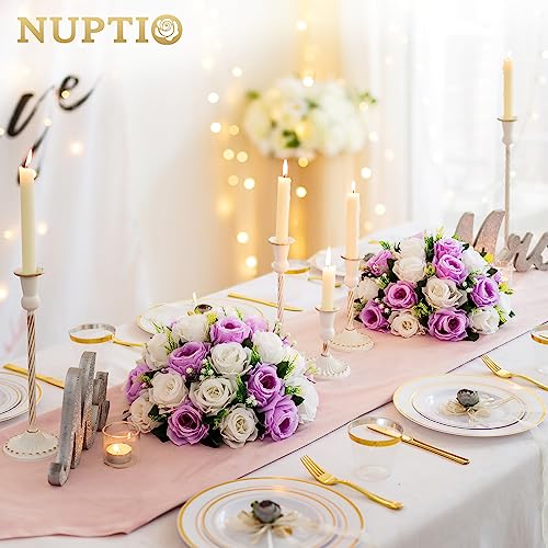 Silky Flower Store Artificial Lilac Flower Centerpieces, NUPTIO Elegant Faux Floral Decor, Set of 10, 13.8in Diameter 3 3 Product: Stunning NUPTIO Large Lilac Artificial Flower Centerpieces - 10 Pcs, 13.8in Diameter for Elegant Decor