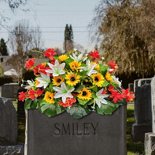 Product: ALL SPECIAL Headstone Flowers Saddle - Durable Christmas Grave Decorations for Cemetery & Tombstone Floral Arrangements