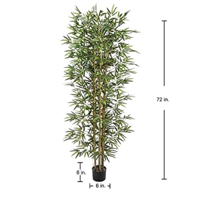Silky Flower Store Artificial Bamboo Silk Tree, Faux Indoor Outdoor Greenery, 6ft 72 Inch 13 13 Product: Artificial Bamboo Silk Tree 6ft Fake Greenery Plants in Pot 72 Inch for Home Office Indoor Outdoor Decor