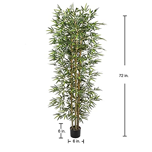 Silky Flower Store Artificial Bamboo Silk Tree, Faux Indoor Outdoor Greenery, 6ft 72 Inch 6 6 Product: Artificial Bamboo Silk Tree 6ft Fake Greenery Plants in Pot 72 Inch for Home Office Indoor Outdoor Decor