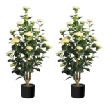 Product: Romantic Season 2Pack Artificial Camellia Tree, 3FT Yellow Faux Camellia Plant for Modern Home, Office & Living Room Floor Decor