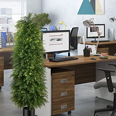 Product: YEMMEN 2 Pack 5ft Artificial Cedar Topiary Trees, Outdoor Artificial Plants for Front Porch Décor, Artificial Shrubs Fake Plants Uv Rated Potted Plants for Outdoor, Indoor, Front Door, Office.