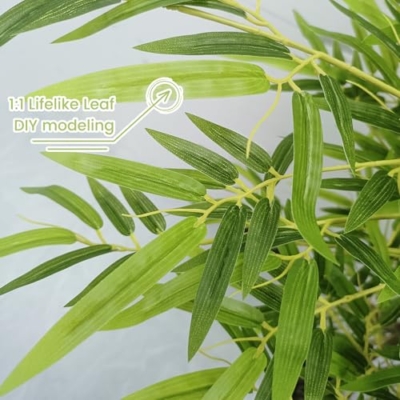 Product: Bamboo Tree Artificial 4FT, Artificial Bamboo Tree with Real Trunk and Lifelike Leaves, Faux Bamboo Plants for Home Decor Indoor, 1 Pack