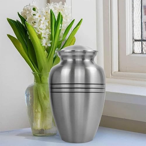 Product: Trupoint Memorials Cremation Urns for Human Ashes, Pewter Decorative Burial Urn for Adult Men & Women, Large Silver