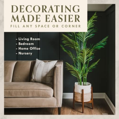 Product: Artificial Palm Tree, Faux Plants for Home Decor Indoor, Fake Plants Tall for Office, Artificial Palm Plant & Large Plants for Living Room Decor, Faux Plants Indoor Artificial Tropical Plants - 5 Feet