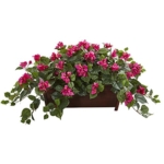 Product: Nearly Natural Bougainvillea Artificial Decorative Planter Silk Plants, Pink