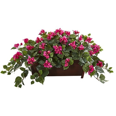 Product: Nearly Natural Bougainvillea Artificial Decorative Planter Silk Plants, Pink