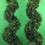 Product: Two 4 Foot Outdoor Artificial Boxwood Spiral Topiary Trees UV Rated Plants