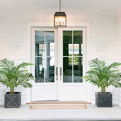 Product: Artificial Palm Silk Tree Plant 4ft Fake Tropical Bonsai Plants 48 Inch with Black Plastic Pot for Outdoor Indoor Home Office Decorations, 2 Pack