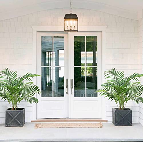 Product: Artificial Palm Silk Tree Plant 4ft Fake Tropical Bonsai Plants 48 Inch with Black Plastic Pot for Outdoor Indoor Home Office Decorations, 2 Pack