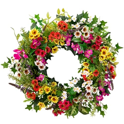 Product: Balsam Hill 28in Meadow Outdoor Floral Artificial Wreath