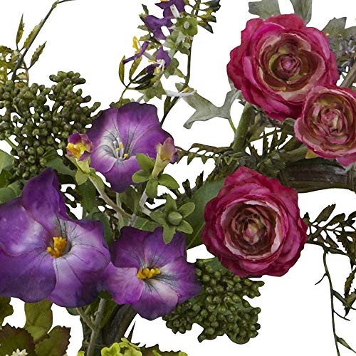 Silky Flower Store Artificial Veranda Garden Wreath, Decorative Faux Floral Door Wreath, Natural Greenery Home Décor 20in. 1 1 Product: Nearly Natural 20in. Artificial Veranda Garden Wreath