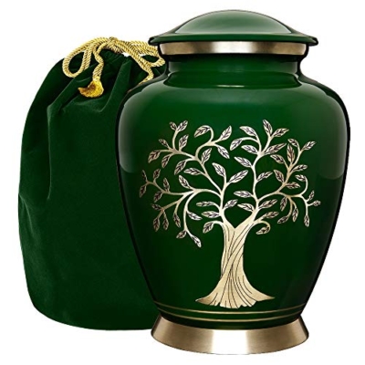 Product: Trupoint Memorials Cremation Urns for Human Ashes, Tree of Life Decorative Burial Urn for Adult Men and Women, Large Dark Green
