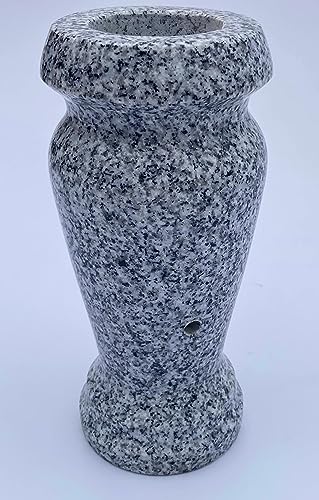 Product: Turned Granite Vase Polished 4" x 8" Gray