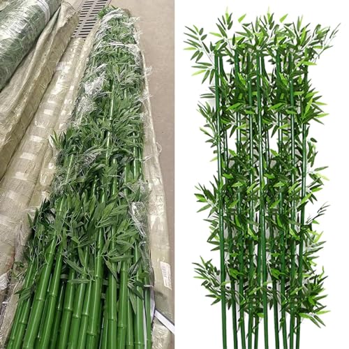 Silky Flower Store Large Artificial Bamboo Tree, Fake Silk Faux Decor, 10 Pack, Indoor Outdoor Greenery, 3ft 6.5ft 1 1 Product: Large Artificial Bamboo Plants Trees Outdoor Indoor 3ft 4ft 5ft 6ft 6.5ft Tall, Fake Bamboo Silk Faux Tree DIY Decor with Leaves for Garden Fence Privacy Screen Courtyard Entrance ( Color : 10 pack ,