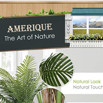 Product: AMERIQUE Gorgeous & Unique 5' Tropical Palm Artificial Plant Silk Tree, Real Touch Technology, with UV Protection, Super Quality