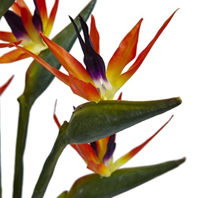 Product: Nearly Natural 1449 Birds of Paradise in Vase,Orange and Green