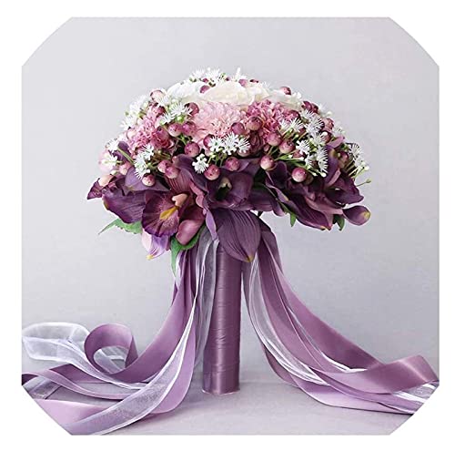 CTXDLK Handmade Romantic Wedding Bouquet, Bridal Bouquet Artificial 3Pc Set Silk Wedding Bouquet Artificial Hydrangea Iris Rose Wedding Flowers, Bridal Holding Bouquets - Artificial Flower Arrangements Product: CTXDLK Handmade Romantic Wedding Bouquet, Bridal Bouquet Artificial 3Pc Set Silk Wedding Bouquet Artificial Hydrangea Iris Rose Wedding Flowers, Bridal Holding Bouquets