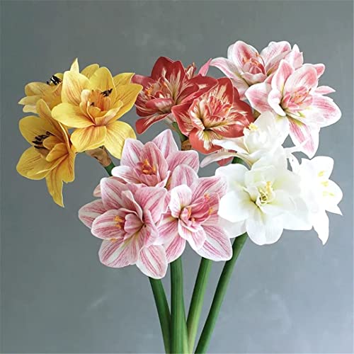 Silky Flower Store Artificial Amaryllis Flowers, Faux PU Spring Wedding Decor, Home Table Centerpiece, Realistic Silk Floral Stem 32.5cm 1 1 Product: NDRFAWY Artificial Flowers,Spring Decorations, Artificial Amaryllis FlowerHome Table Wedding Decoration PU Fake Flowers
