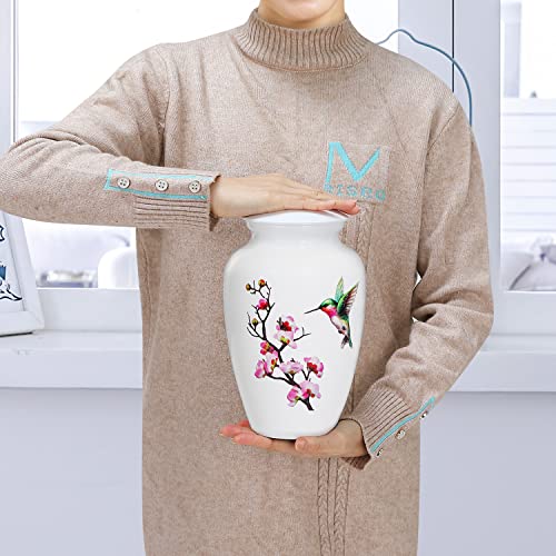 Product: ICOKEE Hummingbird Cremation Urn - Large White Decorative Urn for Adult Ashes - Up to 200 Lbs Capacity