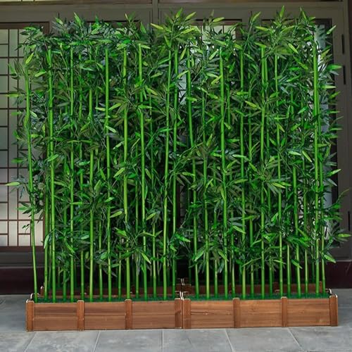 Silky Flower Store Outdoor Artificial Bamboo Plants, UV All Weather Resistant Patio Faux Bamboo Privacy Fence, 150CM 59IN 1 1 Product: Outdoor Artificial Bamboo Plants Tall, Uv All Weather Resistant Patio Faux Bamboo Privacy Fence, Landscaping Simulation Tree/ Room Divider, 1 1.2 1.5 1.8 M High ( Color : 1m High , Size : 150CM/59IN