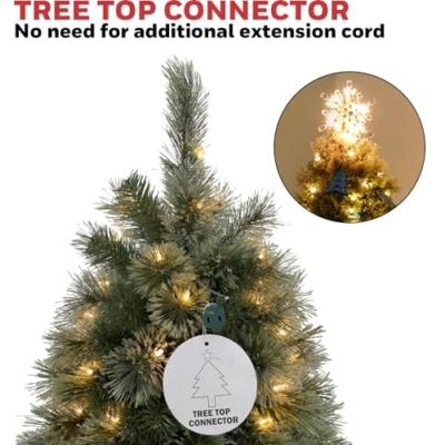 Product: Honeywell 6.5 ft Pre-Lit Christmas Tree, Frances Cashmere Artificial Christmas Tree with 250 Color Changing LED Lights, Xmas Tree with 811 PVC/Cashmere Tips, Tree Top Connector, UL Certified