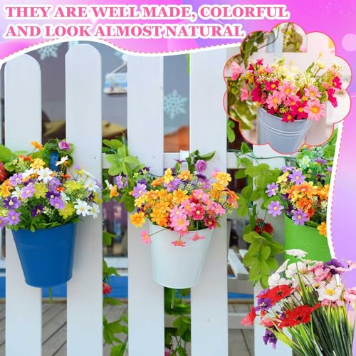 Product: Lyrow 100 Bundles Violet Artificial Flowers, UV Resistant Faux Flowers Outdoor, Faux Silk Flowers, Fake Violet Flowers Bulk for Front Porch Hanging Garden Courtyard Farmhouse Home(Classic Colors)
