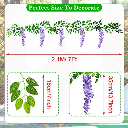 Silky Flower Store Purple Artificial Wisteria Vines, Faux Hanging Flowers, Wedding Decor, 14FT 1 1 Product: MOTONG Artificial Flowers Decoration, 2 Pcs (14FT) Fake Flowers Wisteria Vines, Artificial Vine Garland Plants Arts For Ceremony Home Garden Wedding Party Decoration (Purple)