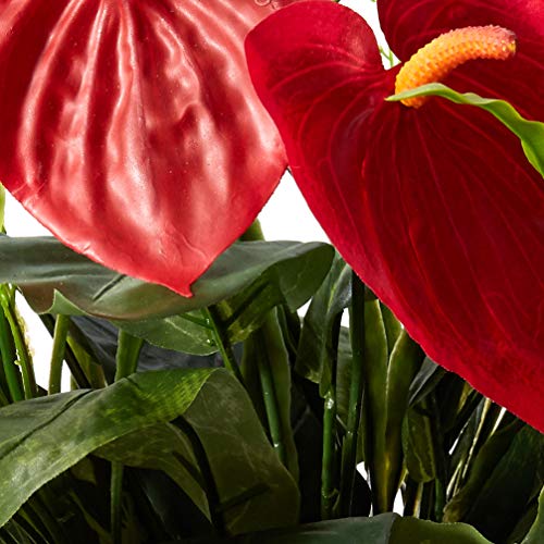 Product: Nearly Natural Mixed Greens & Anthurium with Decorative Vase Silk Plant