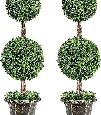 Product: 3ft 2 Pack Artificial Boxwood Topiary Tree, Fake Greenery Plants Ball Tree for Indoor or Outdoor