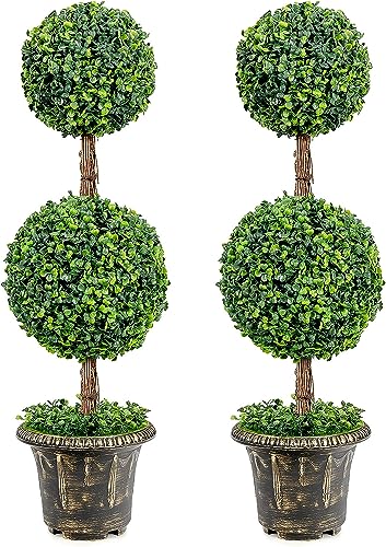 Product: 3ft 2 Pack Artificial Boxwood Topiary Tree, Fake Greenery Plants Ball Tree for Indoor or Outdoor