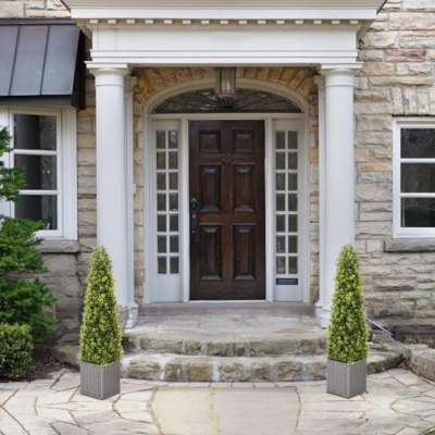 Product: SEVENLOVE 48 Inch Artificial Boxwood Outdoor Topiary Tree Set of 2, 4FT Potted Boxwood Tree Cone Topiary Artificial Plant Shrub for Front Porch Home Office Decor…