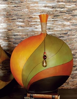 Product: Deco 79 Polystone Decorative Vase Centerpiece Vase with Crystal Accent, Flower Vase for Home Decoration 17" x 3" x 20", Multi Colored