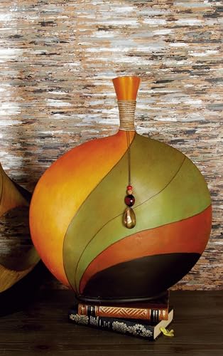Product: Deco 79 Polystone Decorative Vase Centerpiece Vase with Crystal Accent, Flower Vase for Home Decoration 17" x 3" x 20", Multi Colored