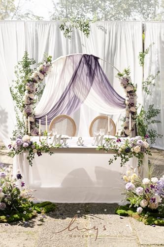 Silky Flower Store Lilac Artificial Flower Garland, Purple Wedding Arch Decor, 2pcs Floral Swags, Faux Silk Foam Peony Rose 27.5in x 14in 1 1 Product: Ling's Moment 2pcs Lilac Artificial Flower Garland Floral Swags Centerpieces Purple Wedding Arch Flower Greenery Arrangements for Sweetheart Table Wall Window Home Garden Outdoor Decor