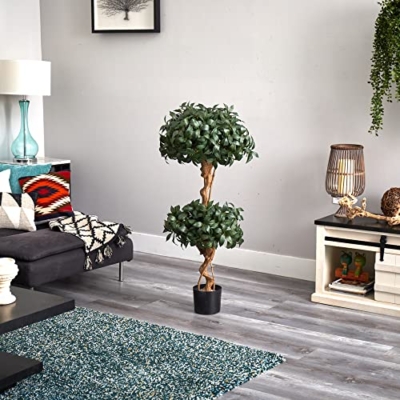 Product: Nearly Natural 4ft. Sweet Bay Double Ball Topiary Silk Tree