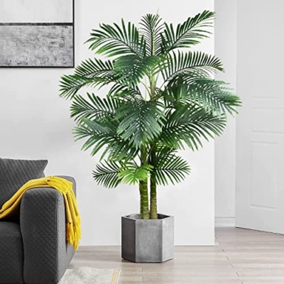Product: 2 Pack Artificial Areca Palm Tree Plant, 6 Feet Fake Palm Tree for Indoor Outdoor Modern Decoration Faux Dypsis Lutescens Plants in Pot for Home Office Decor