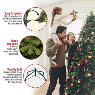 Product: National Tree Company Artificial Full Christmas Tree, Green, North Valley Spruce, Includes Stand, 7.5 Feet
