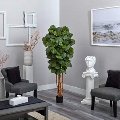 Product: Nearly Natural 6ft Fiddle Leaf Fig Artificial Tree with 6 Natural Trunks, 270 Lush Green Leaves