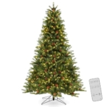 Product: GOFLAME 7FT Pre-Lit Christmas Tree - Quick Shape Artificial Xmas Tree with 700 LED Lights, Remote, Timer & Pine Cones for Holiday Home Office Decor