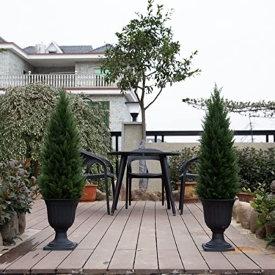 Product: 3.5ft Artificial Cedar Topiary Tree Potted Plants with UV Resistant Leaves for Home and Office Decoration-2 Piece Set