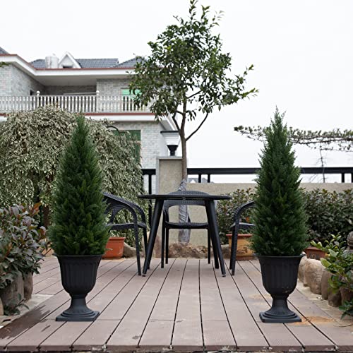 Product: 3.5ft Artificial Cedar Topiary Tree Potted Plants with UV Resistant Leaves for Home and Office Decoration-2 Piece Set